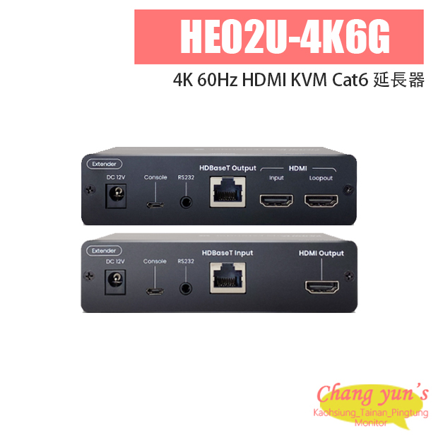 HE02U-4K6G 4K 60Hz HDMI KVM Cat6 延長器 1